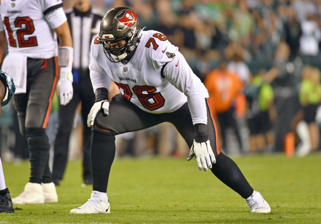 Tampa Bay Buccaneers offensive tackle Tristan Wirfs (78) against the Philadelphia Eagles at Lincoln Financial Field. 