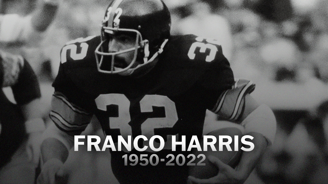 Official Franco Harris 32 Pittsburgh Steelers 1950-2022 Rest In