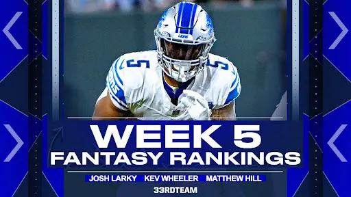 Fantasy Football Week 5 Rankings (Full PPR)