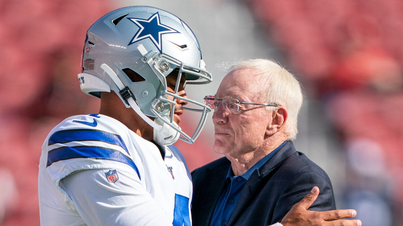 Dak Prescott embraces Jerry Jones