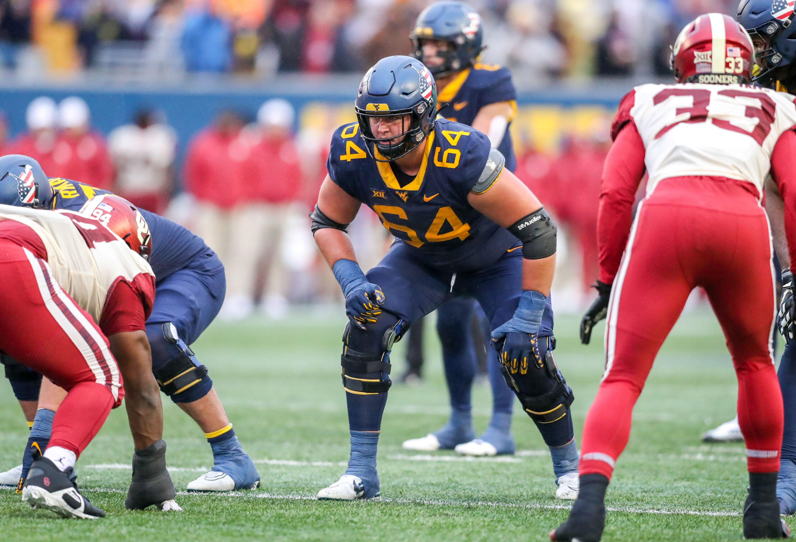 West Virginia offensive tackle Wyatt Milum