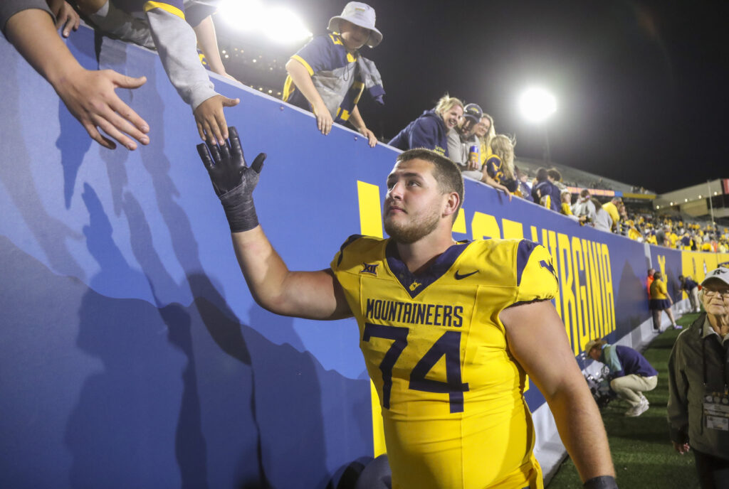 West Virginia offensive tackle Wyatt Milum