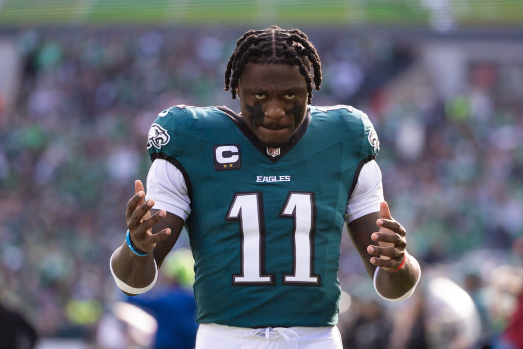 Philadelphia Eagles wide receiver A.J. Brown (11) in a game against the Carolina Panthers at Lincoln Financial Field.