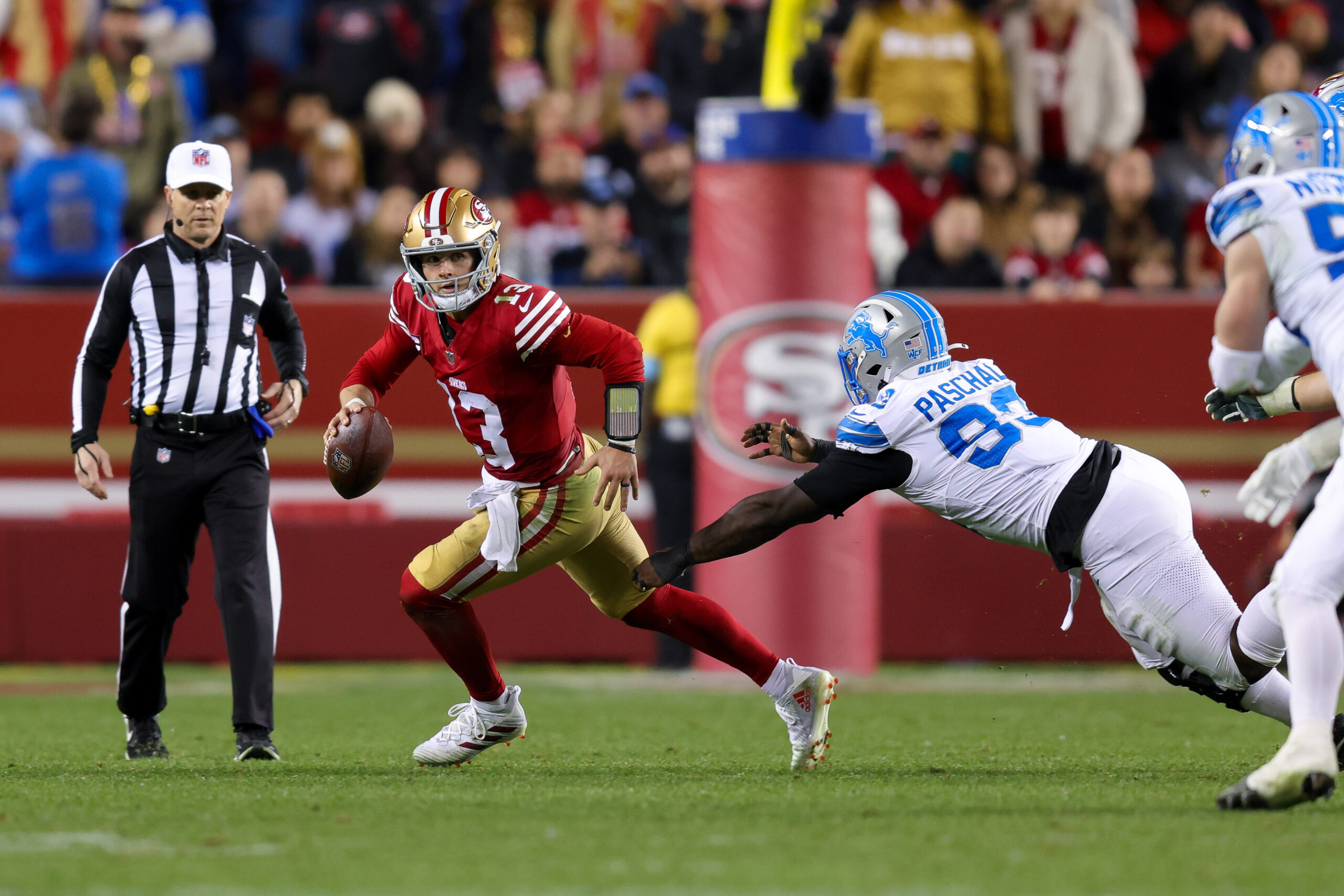 San Francisco 49ers quarterback Brock Purdy (13) during the game against the Detroit Lions at Levi's Stadium.