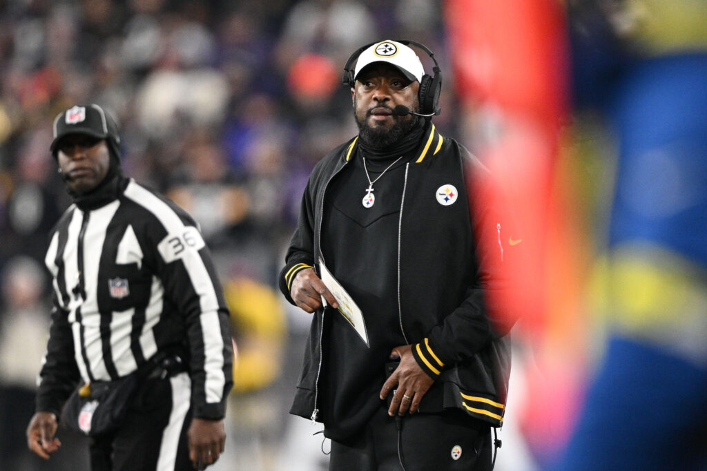 Pittsburgh Steelers head coach Mike Tomlin looks on in the first quarter against the Baltimore Ravens in an AFC wild card game at M&T Bank Stadium.