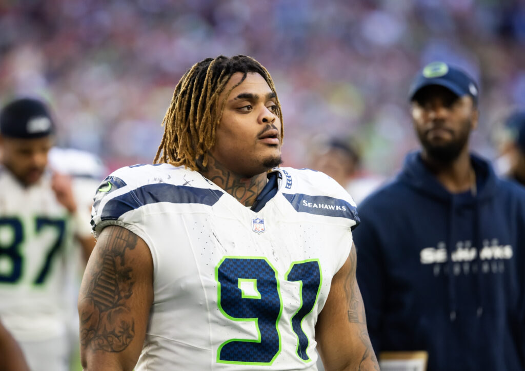 Seattle Seahawks defensive tackle Byron Murphy II (91) against the Arizona Cardinals at State Farm Stadium.