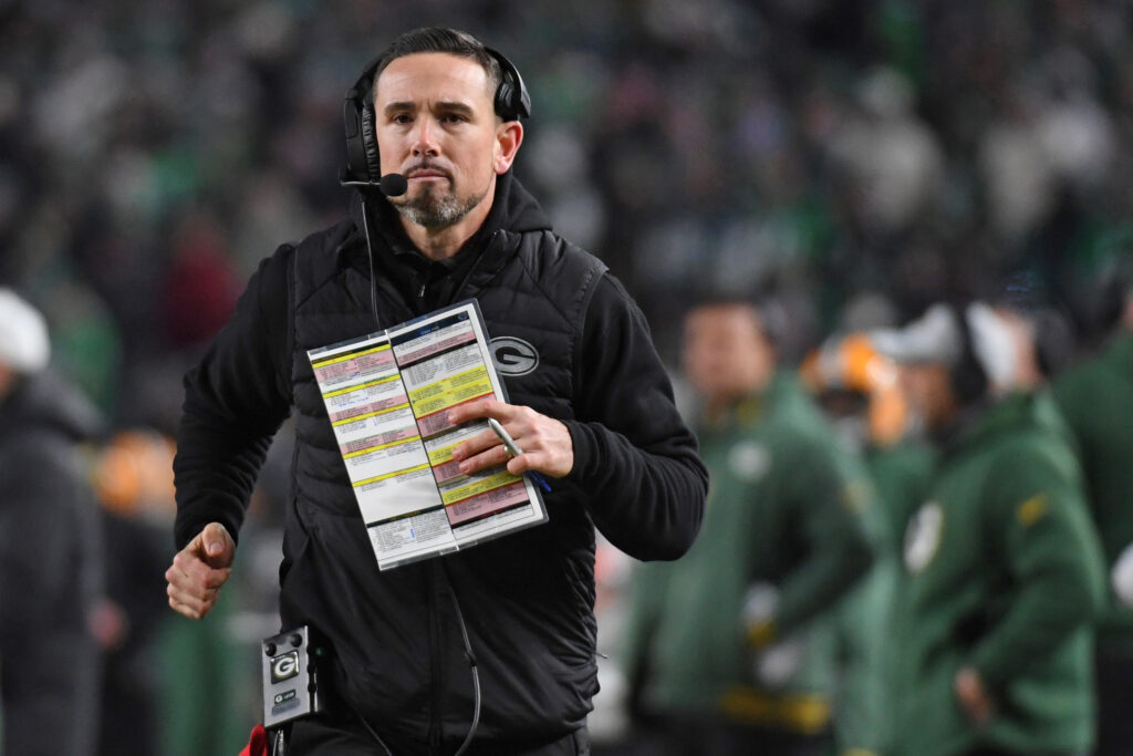 Green Bay Packers head coach Matt LaFleur against the Philadelphia Eagles in an NFC wild card game.