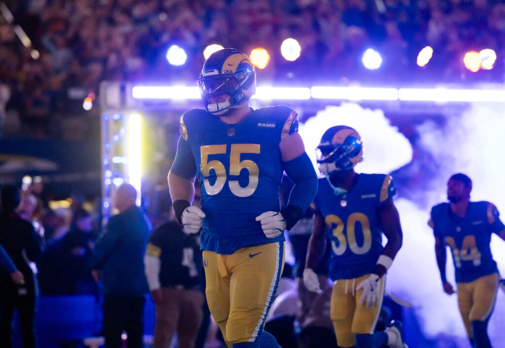 Los Angeles Rams defensive tackle Braden Fiske (55) against the Minnesota Vikings during an NFC wild card game at State Farm Stadium.